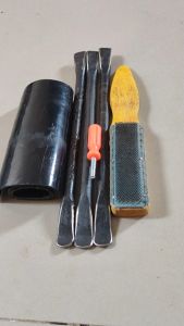 Alat Tambal Ban Paket 4in1 & Cukit Ban 3 dari Besi 12mm Full Kerokan Ban Obeng Pentil Karet Bakar