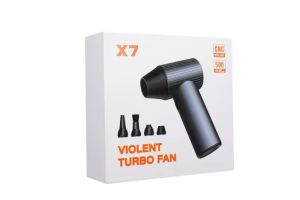 Quạt Thổi Bụi Mạnh Mẽ X7 Violent Blower 500g Động Cơ Không Chổi Than Quạt Gió Turbo 40mm Kèm 3 Đầu Phun Dùng Cho Bàn Phím