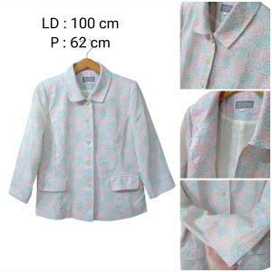 Jaket Outer Wanita Korea Style Lengan Panjang Motif Bunga 1237