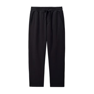 Giordano Mens Fleece Lined Drawstring Sweatpants Warm Casual Trousers mid Waist Straight Leg Knitted Cotton Blend Winter Wear