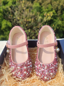 MENGBEIHUAN | Soft Princess Shoes for Girls Flat Elegant Soft Bottom Pink Party Shoes