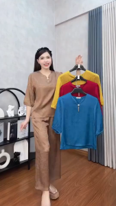 Bộ Trυng Niên Nữ Cho Mẹ Chất Vải Lụa Tay Lỡ Sang Trọng Mặc Xuân Hè Mặc Nhà Đi Chơi