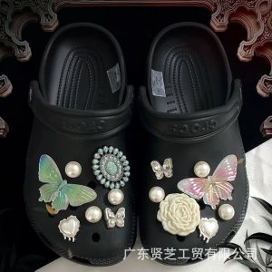 14Pcs Crocs Jibbitz Charms Retro Butterfly Shoe Flower Camellia Flower Shoe Buckle Detachable Shoe Decoration for Crocs