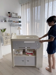 Bàn thay tã quần áo kết hợp kệ đựng đồ di động cho bé 6in1 Babypods mẫu Castle (đệm silicone)