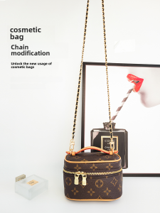 Mini Metal Accessory Chain for LV Cosmetic Bag Transformation Nice Nano Shoulder Crossbody Belt Accessory
