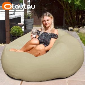 OTAUTAU Giant Outdoor Bean Bag Pouf Cover Without Filler Garden Beach Pool Waterproof Beanbag Lounger Recliner Sofa Bed DD022