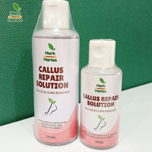 Callus Repair Solution by Mark and Marias | For Callus and Corn Removal Softens Soothes Renews Suitable for Sensitive Areas Foot Care Solution | Gentle Exfoliating Formula | Natural- Extracts | Fast- Drying Formula | Easy to Use 120ml and 60ml bottle