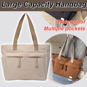 Nylon Tote Bag Multi Pocket Handbag Large Capacity Bag Waterproof Shoulder Bag