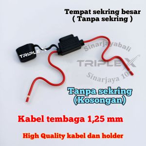 tempat sekring tancap anti air waterproof besar kabel tembaga 125 mm holder fuse medium rumah sikring skring sekering standar tusuk dx motor mobil truk standard