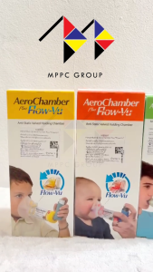 AeroChamber Plus Flow Vu อุปกรณ์พ่นละอองยาแบบมือ กระบอกพ่นยา แอโรเชมเบอร์ ยี่ห้อ Trudell Medical ประเทศแคนาดา (มีขนาด)