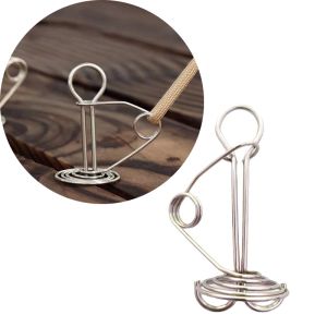 ชิ้นเกลียวรูปฤดูใบไม้ผลิดาดฟ้าหมุดเชือกหัวเข็มขัดสแตนเลส Retractable กันสาดเต็นท์ Canopy Stakes เดินป่าเต็นท์อุปกรณ์เสริม