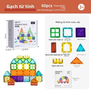 Khối Xây Dựng Từ Tính Đa Màu cho Trẻ 3-6 Tuổi