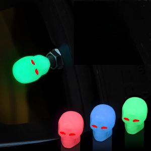 Luminous Valve Caps Fluorescent Night Car Tire Valve Caps Motorcycle Bike Glowing Decor Wheel Nozzles Tyre Cap Car Accessories