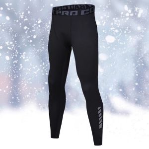 Mens Fitness Thermal Tight Pants Winter Fleece Lined Quick Dry Sports Underwear High Elasticity Outdoor Wearable Autumn Pants