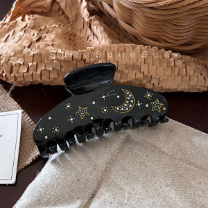 Black Basic Style Shark Clamp Hair Clip for Women Simple Fashion Retro Feelings Large Size Vintage Feeling Hair Accessories