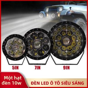 Đèn Pha LED Chiếu Xa Cho Ô Tô Cầu Cao Xe 4x4 Lái Xe Địa Hình Chùm Sáng Rộng 10-30V Tầm Xa Xe Tải ATV SUV Đèn Tìm Kiếm 6500K