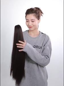 50CM Long Straight Hair Clip-on Wig Extension Lazy Persons Instant High Ponytail Long Hair Tool Volume Fluffy And Natural Easy To Wear And Easy To Care For Fashion Personality Invisible And Traceless Increase Hair Volume