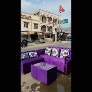 Sofa L Kancing Suede / Sofa L Putus Minimalis