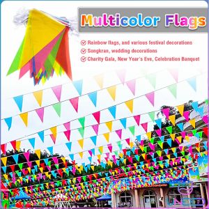 Need. 50 Meter Multicolor Decorative Flag Bunting Triangle Flags Birthday Party Grand Opening Decorations