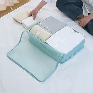 [😀SG Ready Stock]travel luggage storage bag foldable waterproof 7-in-1 space-saving clothes shoes and underwear packing bag