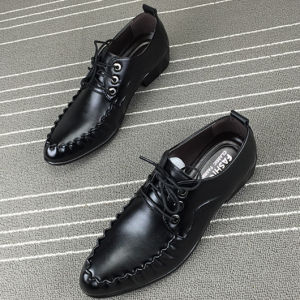 Casual Leather Oxfords Sharp Toe Mens Shoes Youth Fashion Trend Business Casual Korean Style Personality Flats Wear Resistant