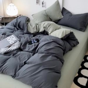 3-Piece Double Color 1*Duvet Cover + 2*Pillowcase Bedding Set Soft and Breathable ,Bedroom or Guest Room (Without Core)