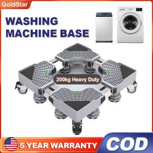 Goldstar Upgrade Fridge Stand Mobile Base with  and 8 Strong Feet  Adjustable Furniture Dolly for Washer Dryer Washing Machine base Stand Pedestal Refrigerator Stand (Black)