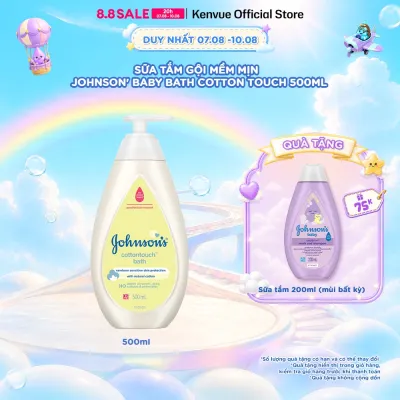 Sữa tắm gội toàn thân mềm mịn Johnsons Cottontouch Top-To-Toe Bath 500ml