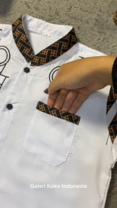 Koko Anak Lengan Panjang Bordir Motif Etnik Warna Cerah untuk Usia 7-14 Tahun