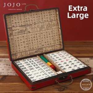  JOJOS L. PD|Antique Style English Compatible Travel Mahjong Set