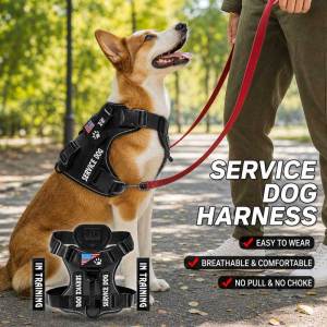 Teeker Pet Dog Harness Aire Mesh Dog Vest Harness Breathable with Handles No Pull Tactical Service Dog Vest for Walking Hiking Training