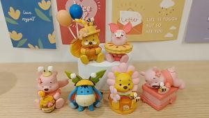 6ชิ้นหุ่นช้อนส้อมมีดหมีพูห์วินนี่น่ารักเครื่องประดับแบบพกพาและน้ำหนักเบาสำหรับ Kado Ulang Tahun เด็กเด็กผู้ชายเด็กผู้หญิง โมเดล ของเล่น