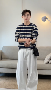 Áo Thun Dài Tay Nam Kẻ Ngang Striped LADOS-9243 Chất Vải Thun Cao Cấp Phong Cách Trẻ Trung Màu Sắc Vintage