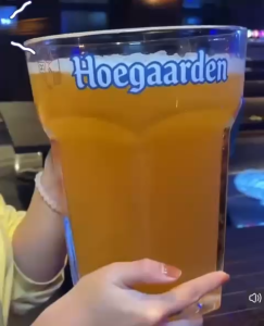 Comes 4100ml Belgium Hoegaarden Thickened Glass Mug Beer Hexagonal Beer Wine Glass Large Capacity Craft Beer Cup
