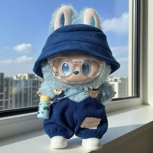Labubu Kids Outfit 17cm Silicone Vinyl Suit Sea Blue Set High Energy Hope Compatible with First Third Generation Labubu Dolls