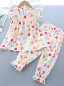Bộ Đồ Ngủ Trẻ Em Mùa Hè Bằng Cotton Lụa Mỏng Thoải Mái Cho Bé Gái Bộ Đồ Mặc Nhà Bằng Cotton Lụa Thoáng Khí Cho Bé Gái