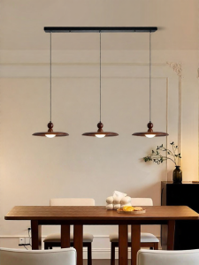 DGY | Mid-Century Modern Walnut UFO Designer Pendant Light 3-Head