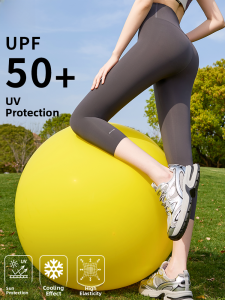 MiiOW | Cat Person Womens Outdoor Yoga Pants High Waist Slim Fit Summer Thin Sporty Shark Skin Patterned Capri Length Casual Wear