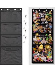 Large Size Wall Mounted Toy Storage Bag Fabric Plush Doll Net Pouch Hanging Organizer for Living Room And Door Back