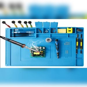 READY STOCK Heat Insulation Silicone Repair Mat 45X30CM Soldering Mat Phone Repair Magnetic Work Mat Anti-Static Station with Magnet for Phone Repair