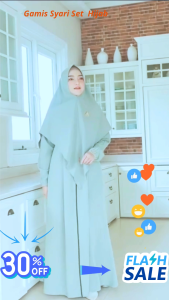 Gamis Lanira Bahan Shakila Ukuran M L XL XXL Gamis Syari Plus Hijab Baju Muslim Kekinian Elgan Busui