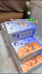 【24 Packs】 Carina Wall Hanging tissue paper 4ply x 200pulls x 24packs 19200 Sheets Soft Deluxe Facial Tissues tissue gantung with Free Hooks