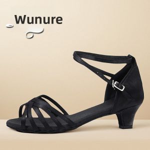 WUNUO | Soft Bottom Medium Heel Latin Dance Shoes For Girls