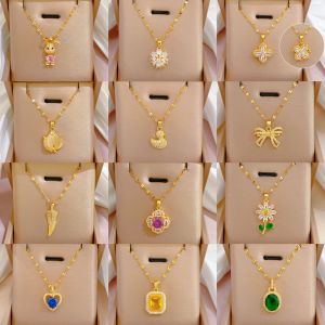 Dây Chuyền Xương Đòn Bằng Thép Titan Mạ Vàng Microset Cho Phụ Nữ Phụ Kiện Thời Trang Chống Dị Ứng Chống Rụng Màu Nặng