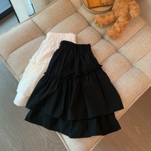 พลัสไซส์ ผู้หญิง ทรงเอ พลีท กระโปรงสั้น เอวยืดหยุ่น กระโปรงชั้น กระโปรงครึ่งตัวอ้วนสําหรับ ฤดูใบไม้ผลิ ฤดูร้อน