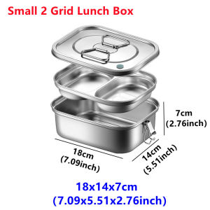 304 Stainless Steel Lunch Bento Boxfor Kids Adults Portable Double Layer Sealed Bento BoxInsulation Food Storage Picnic Box