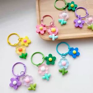 Ins Style Candy Colour Flower Keychain Cute Bag Pendant Bag Accessories Student Gifts