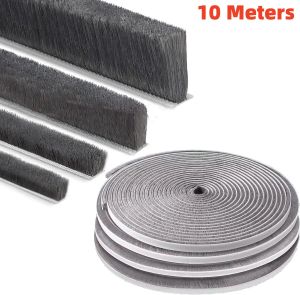 10M Self-adhesive Door Window Bristles Sealing Strip Aluminum Alloy Door Windproof and Soundproof Door Window Brush Seal Strip