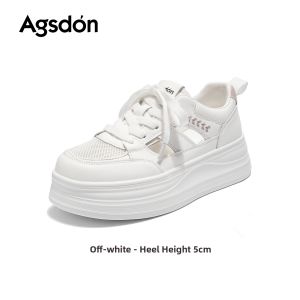 Agsdon | Womens Breathable Mesh Sneakers Thick Soled Hollow Shoes