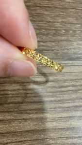 POH HENG Jewellery 22K Textured Band in Yellow Gold [Price By Weight]